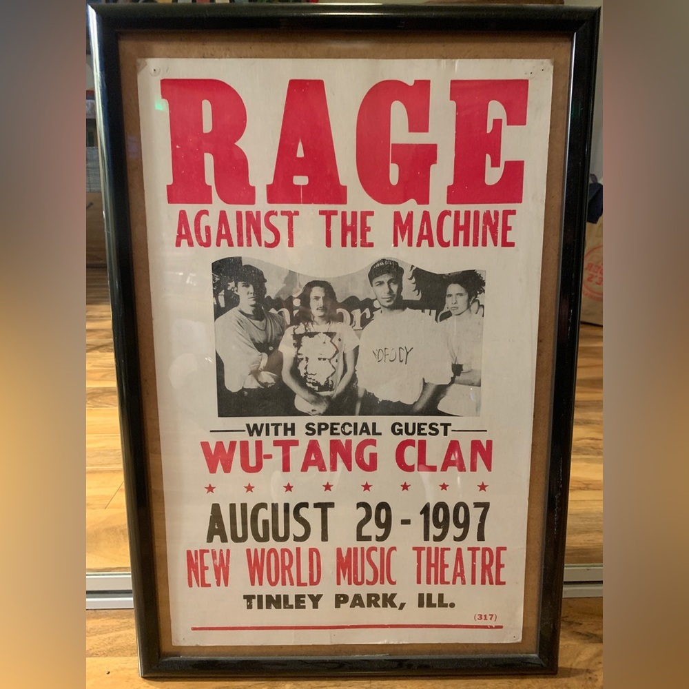 Rage Against the Machine ft. Wu-tang Clan 1997 Concert Poster Framed